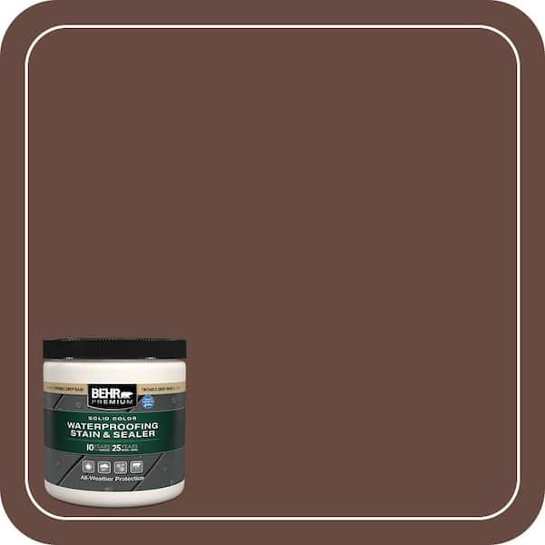 BEHR PREMIUM 8 oz. #SC-117 Russet Solid Color Waterproofing Exterior Wood Stain and Sealer Sample (2)