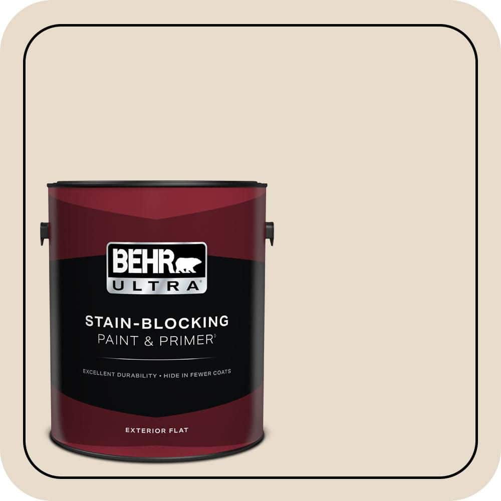 BEHR ULTRA 1 gal. #OR-W11 White Mocha Flat Exterior Paint & Primer