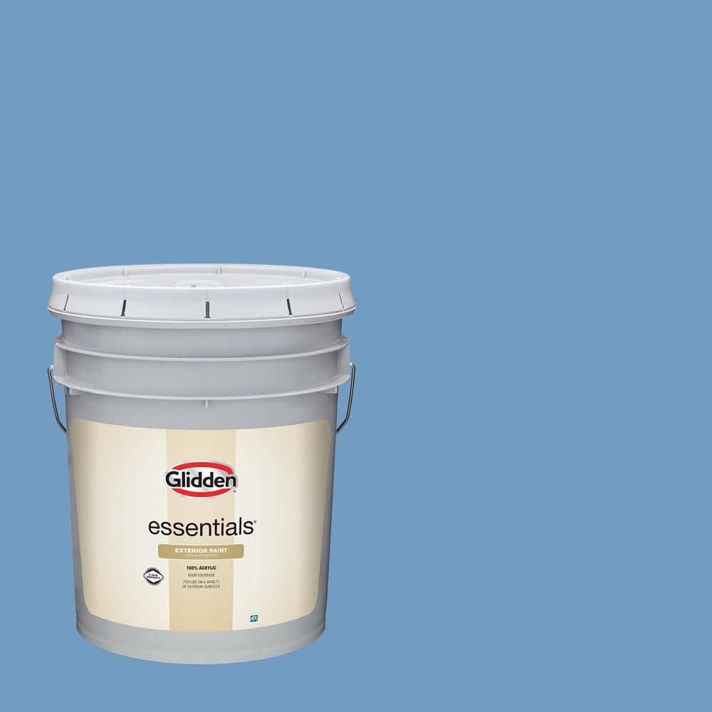 Glidden Essentials 5 gal. #PPG1161-4 Blue Promise Flat Exterior Paint