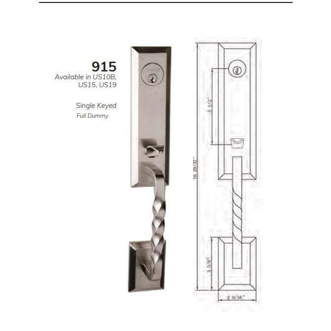 DELANEY HARDWARE Bravura 915 Jacksonville Entry Door Handleset with Knob Interior in Polished Chrome Finish (2)