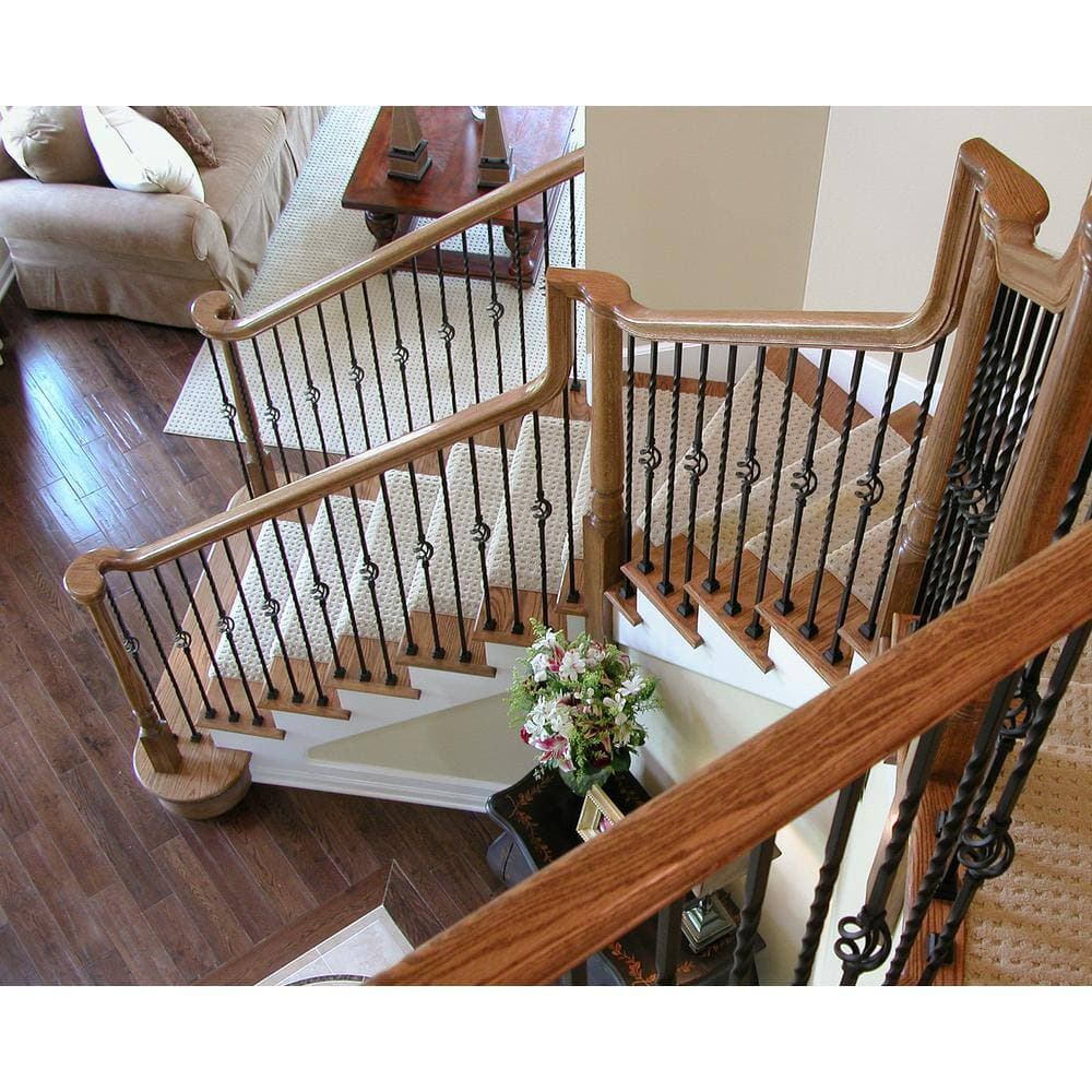 HOUSE OF FORGINGS 7240 Red Oak Left Hand Turnout - 6210 Wood Staircase Handrail Fitting for Stair Remodel (3)