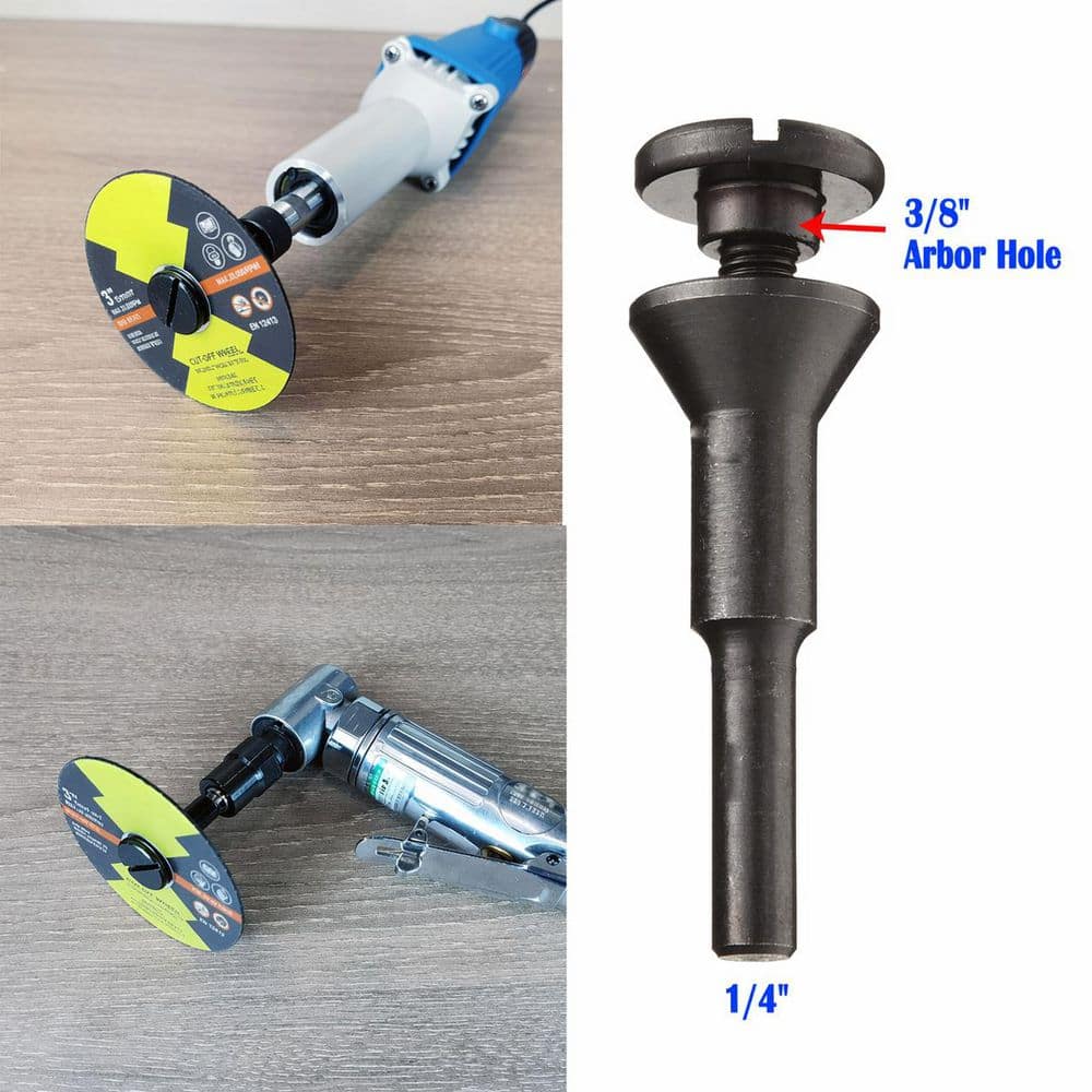 LAIFUCAM 3 in. 10 Pack Die Grinder Cutting Disc Kit with Mounting Mandrel 1/4 in. Stem 3/8 in. Arbor for Metal (3)