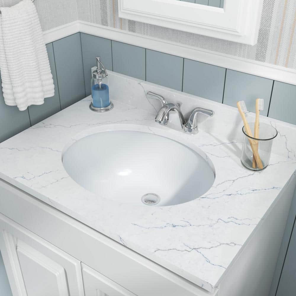 MSI Undermount Porcelain Ceramic Bathroom Sink in White Oval (2)
