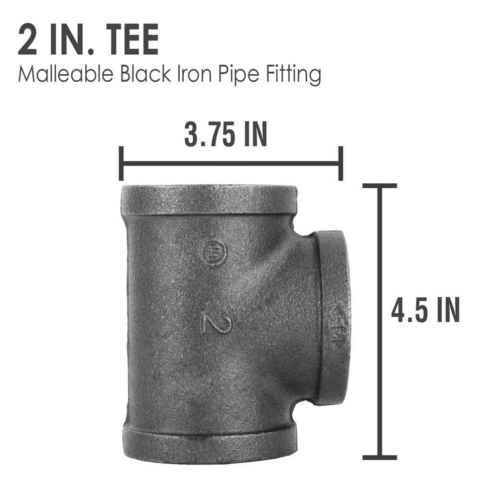 STZ 2 in. x 2 in. x 2 in. Black Iron Tee (2)