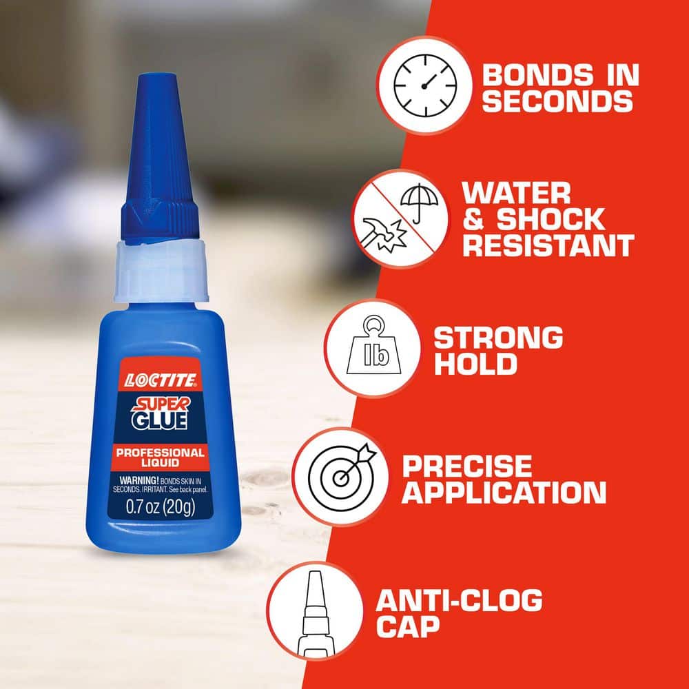 Loctite Super Glue 0.71 oz. Professional Liquid Clear Bottle (each) (4)