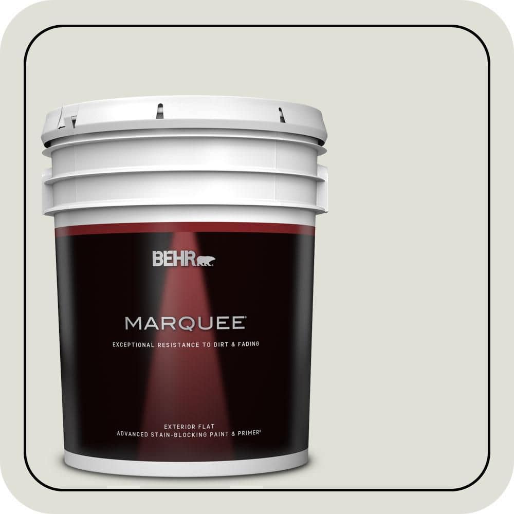 BEHR MARQUEE 5 gal. #N370-1 Roadster White Flat Exterior Paint & Primer