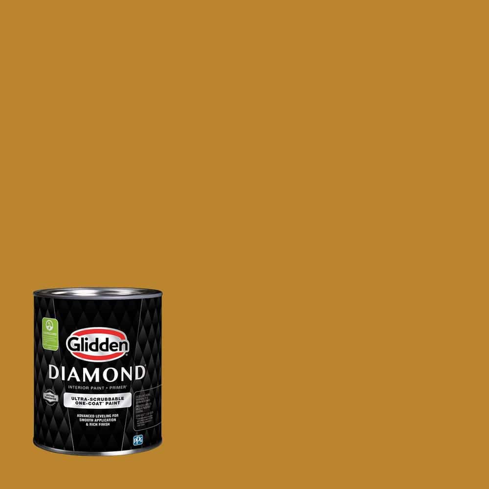 Glidden Diamond 1 qt. PPG1208-7 Gothic Gold Eggshell Interior Paint with Primer