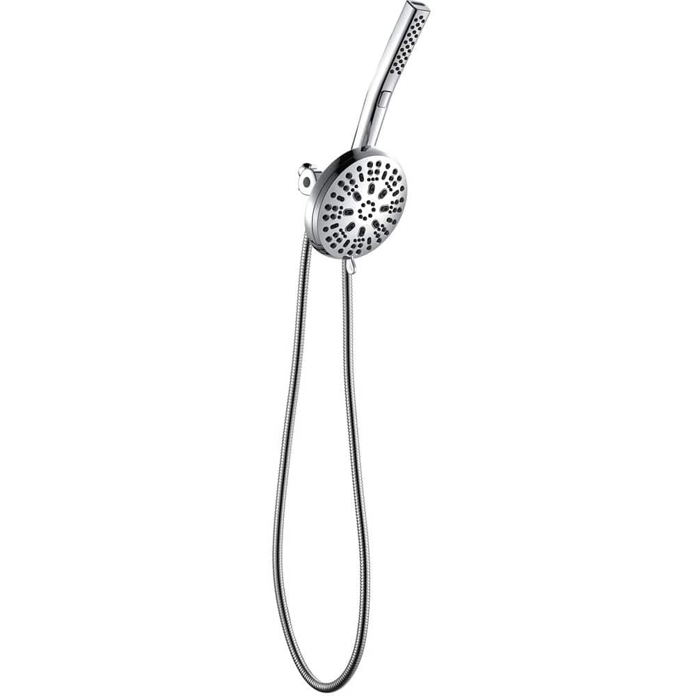 Glacier Bay Massaging 8-Spray Wall-Mounted Dual Fixed and Handheld Shower Head in Chrome with Hair Wand with Clean Jet Spray (2)
