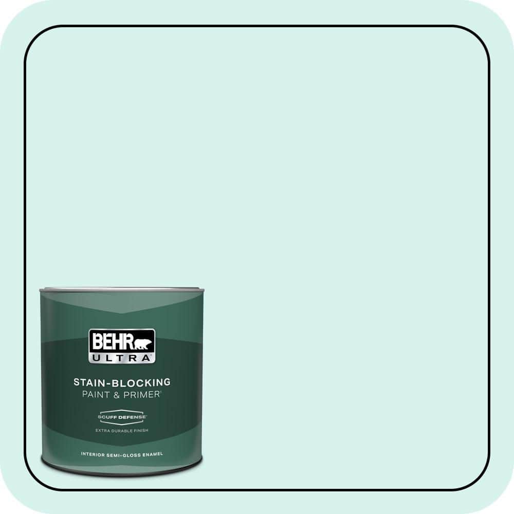 BEHR ULTRA 1 qt. #P450-1 Sea Ice Extra Durable Semi-Gloss Enamel Interior Paint & Primer