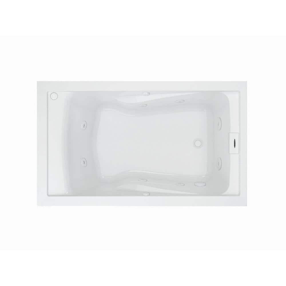 American Standard EverClean 60 in. x 36 in. Acrylic Rectangular Drop-in 8-Jet Whirlpool Bathtub with Reversible Drain in White (1)