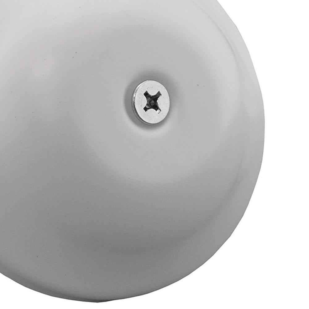 JONES STEPHENS 4-1/4 in. High Impact Plastic Cleanout Cover Plate in White Finish Bell Design with Screw (2)