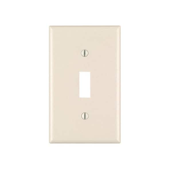 Leviton 1-Gang Light Almond Toggle Plastic Standard Wall Plate (1-Pack) 78001-T (2)