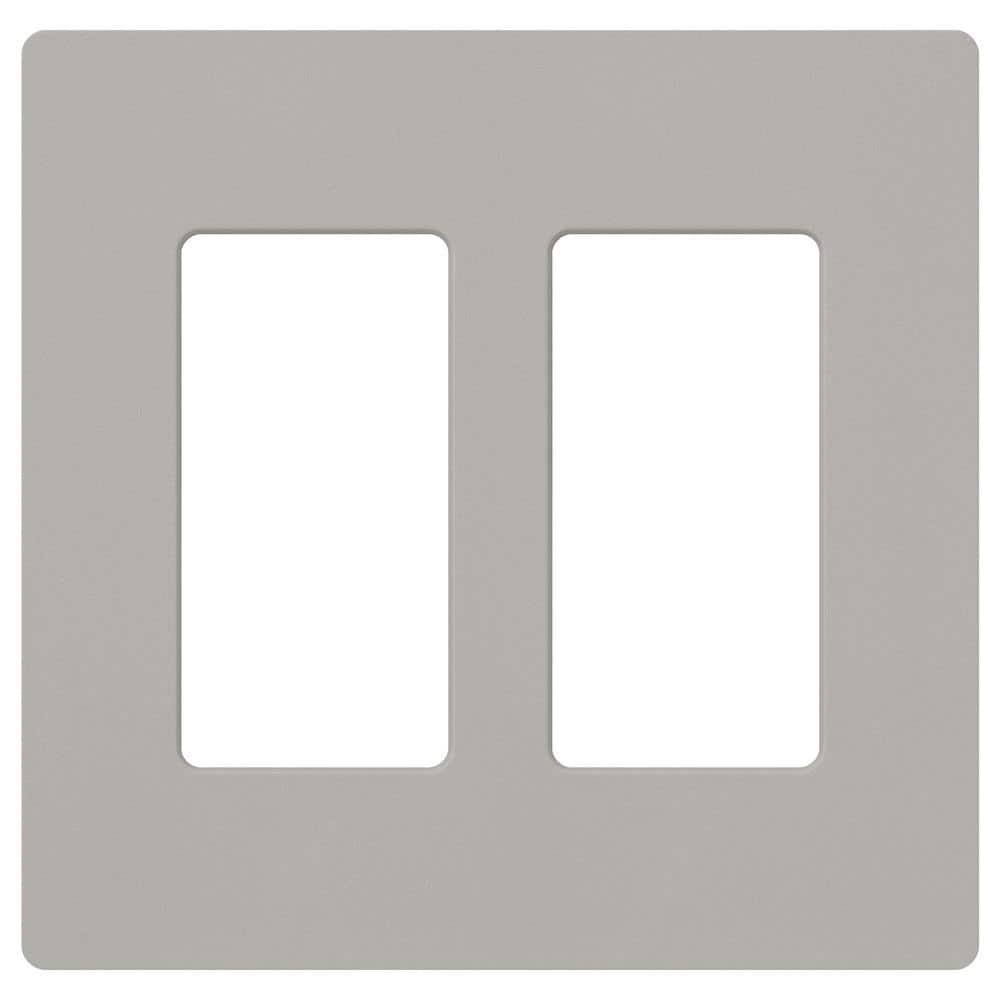 Lutron Claro 2 Gang Wall Plate for Decorator/Rocker Switches, Satin, Pebble (SC-2-PB) (1-Pack)
