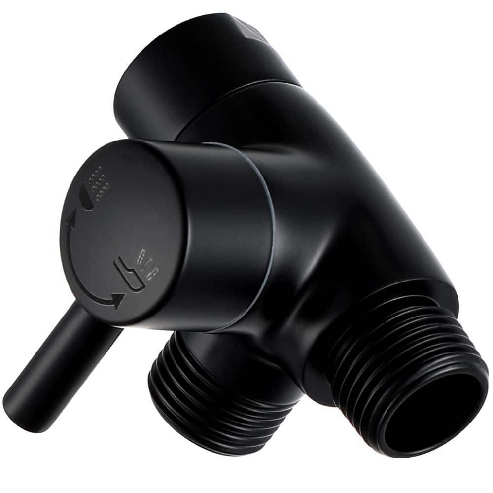 Wudkey 1-Piece G 1/2 3-Way Solid Metal Shower Arm Diverter for Hand Held Showerhead and Fixed Spray Head