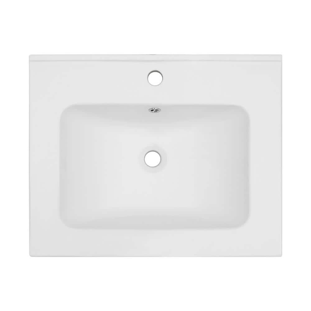 Tahanbath Corner Bathroom Sink in White 24 in. x 19. 7 in. (1)