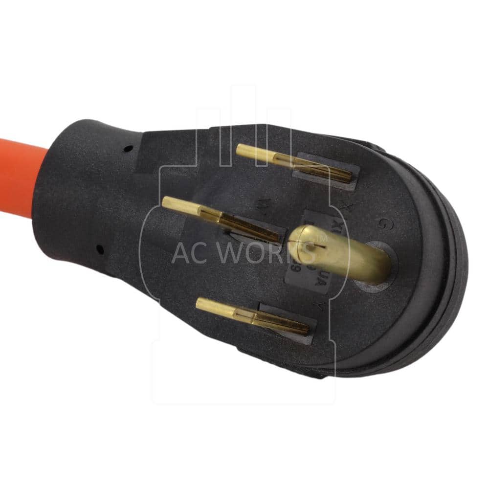 AC WORKS 10/3 STW 1 ft. 14-50P 50 Amp RV/Range/Generator Plug to 6-15/20R 20 Amp 250-Volt T Blade Connector (3)