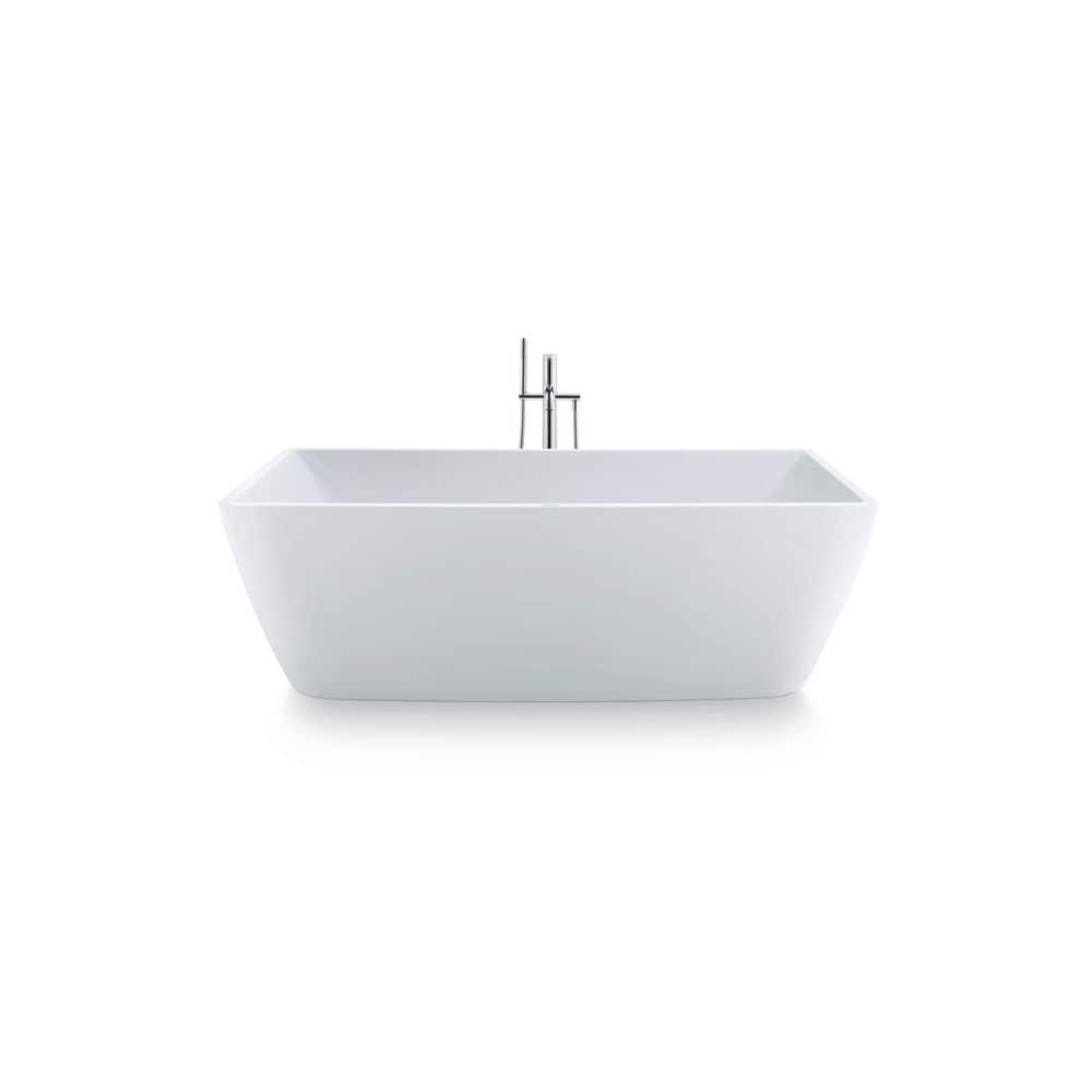 Duravit DuraSquare 73 in. x 33.5 in. Soaking Bathtub with Center Drain in White (3)