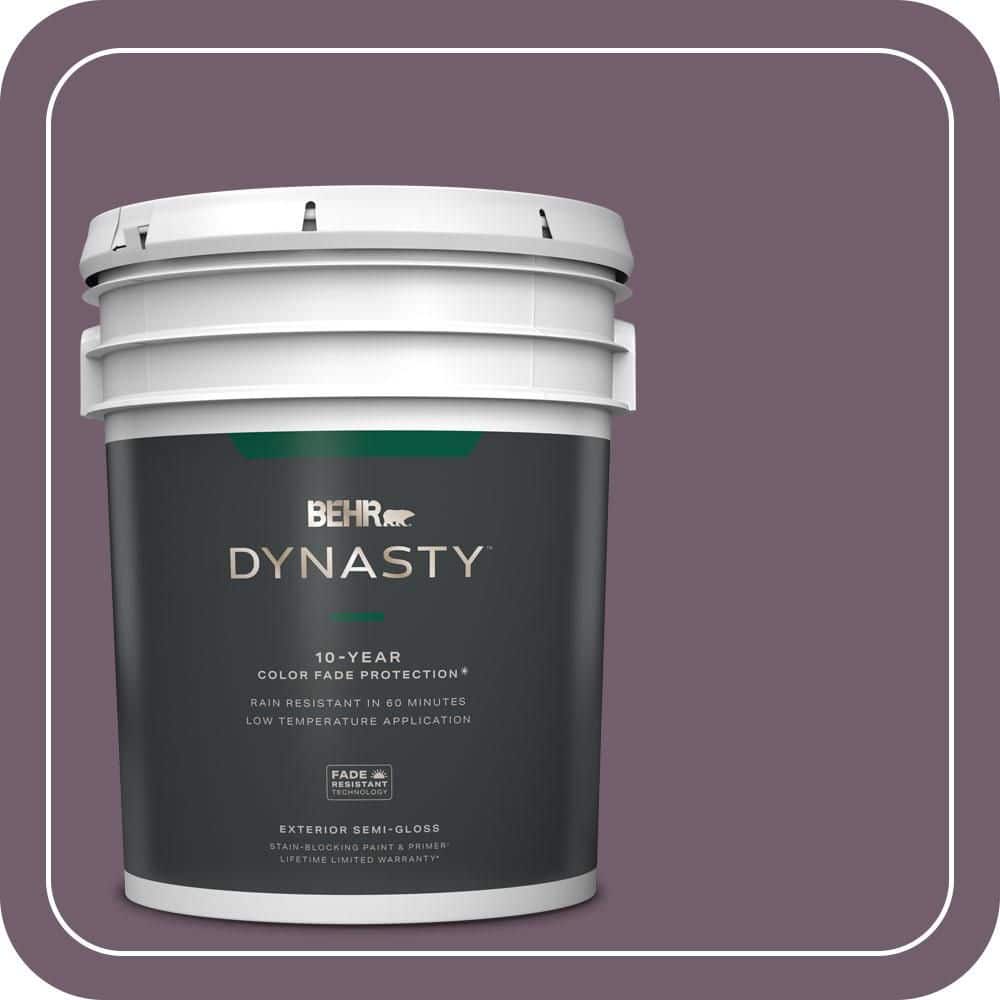 BEHR DYNASTY 5 gal. #MQ1-38 Smoked Mulberry Semi-Gloss Exterior Stain-Blocking Paint & Primer