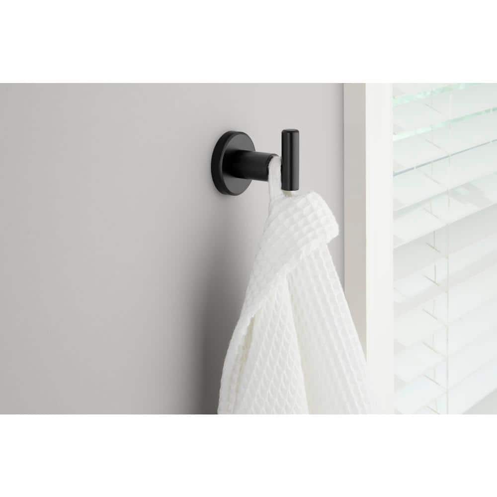 Glacier Bay Menlo Single Robe Hook in Matte Black (2)