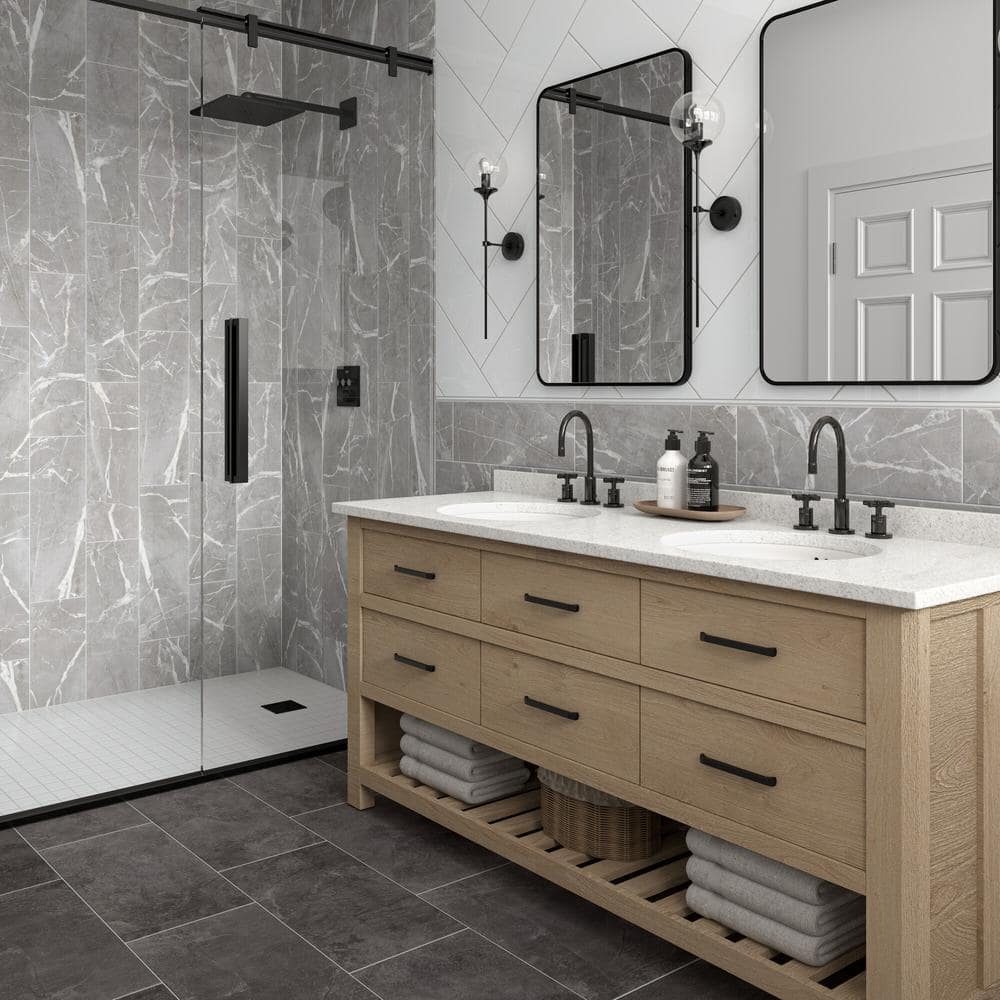 Daltile Restore Bright White 1/2 in. x 96 in. Cast Stone Jolly Trim Tile (0.33 sq. ft./Each) (3)