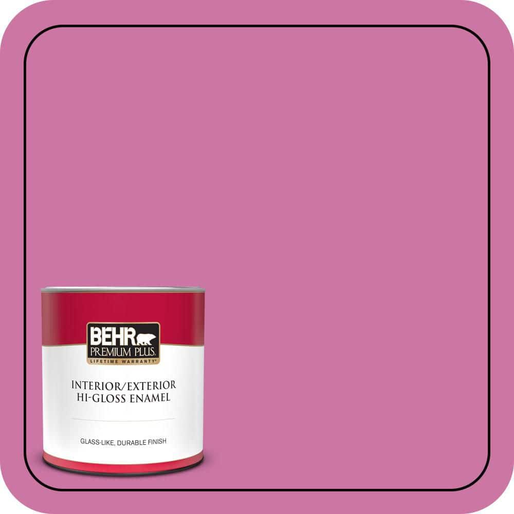 BEHR PREMIUM PLUS 1 qt. #P120-4 Heart Breaker Hi-Gloss Enamel Interior/Exterior Paint & Primer