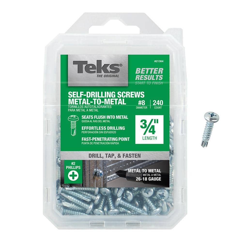 Teks #8 x 3/4 in. Phillips Pan-Head Self-Drilling Screws (240-Pack)