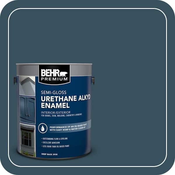 BEHR PREMIUM 1 gal. #PPU13-20 Restless Sea Urethane Alkyd Semi-Gloss Enamel Interior/Exterior Paint (2)
