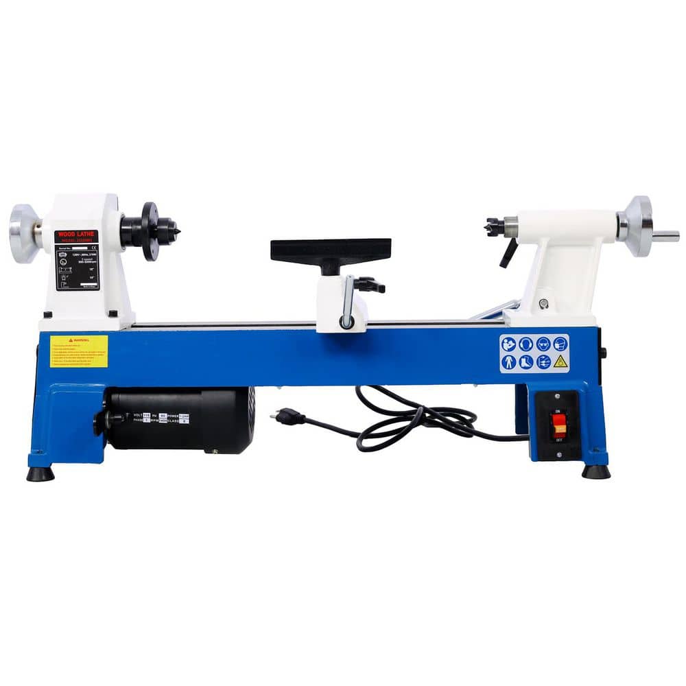 maocao hoom 10" x 18" Benchtop Wood Lathe Machine 5 Variable Speeds 500/750/1150/1800/3200RPM,1/2HP Multifunctional Power Wood Lathe (1)