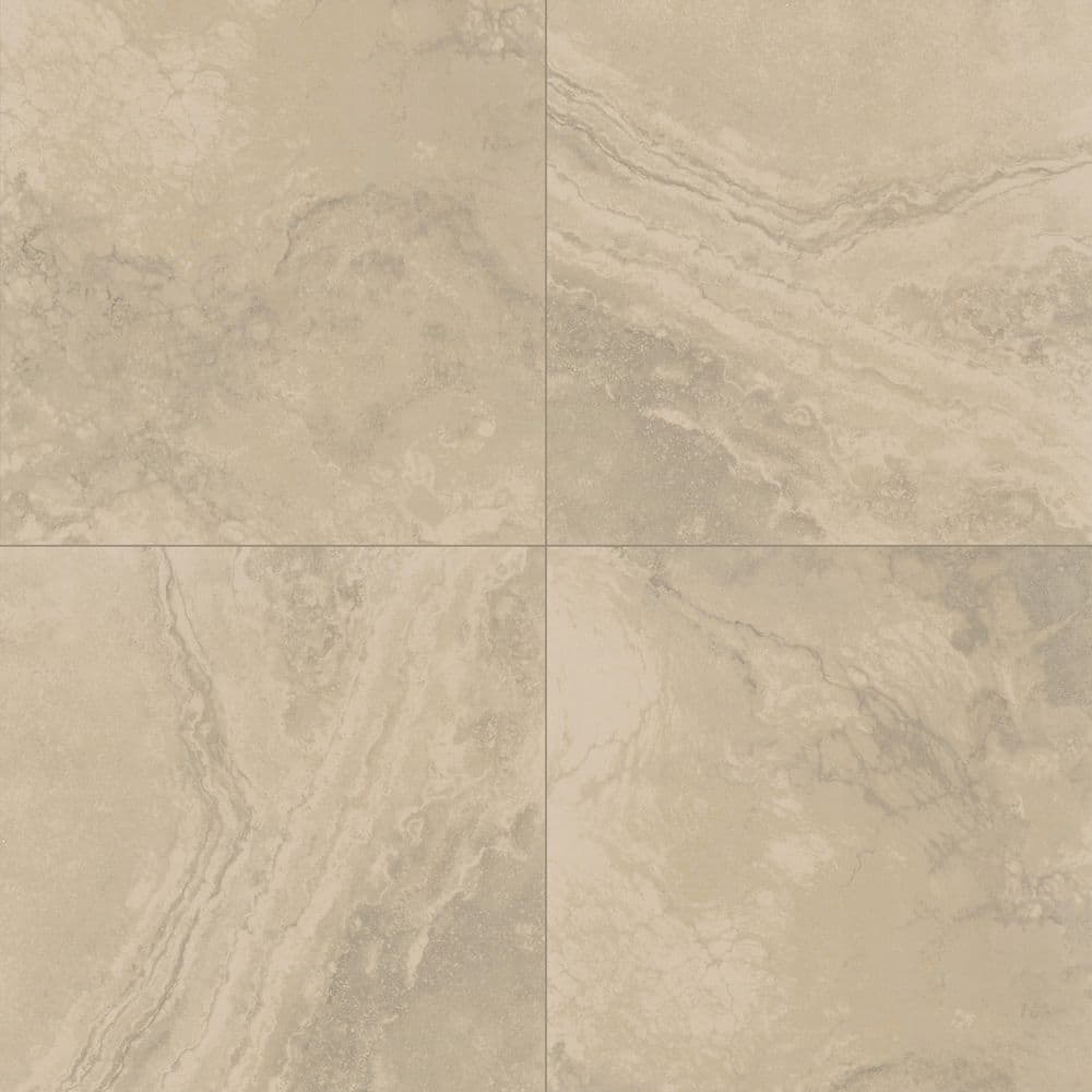 MSI Canaveral Square 24 in. x 24 in. Matte Gray-Light Ceramic Travertine Floor and Wall Tile (27.81 sq. ft./Case) (2)
