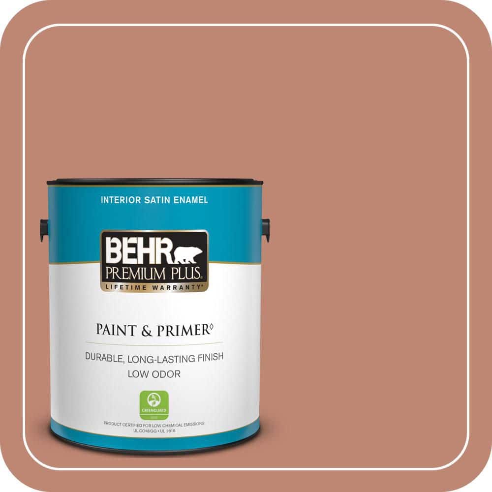 BEHR PREMIUM PLUS 1 gal. #PPU2-09 Ginger Rose Satin Enamel Low Odor Interior Paint & Primer