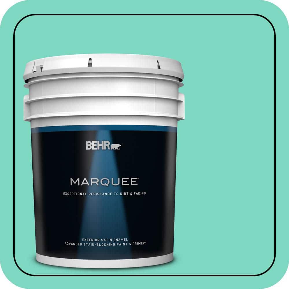 BEHR MARQUEE 5 gal. #480A-3 Mint Majesty Satin Enamel Exterior Paint & Primer