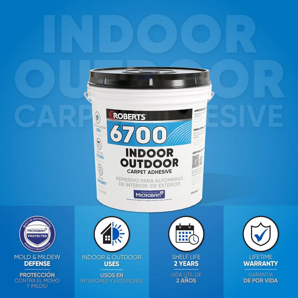 ROBERTS Creamy Tan 4 Gal. Indoor/Outdoor Carpet Floor Adhesive (3)