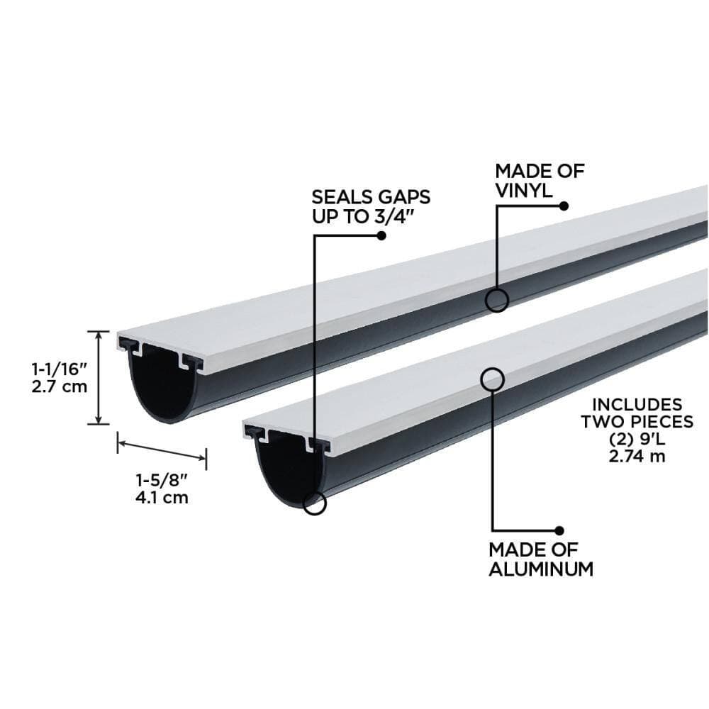 M-D Building Products 1-5/8 in. x 18 ft. Aluminum and Vinyl Garage Door Bottom (2)