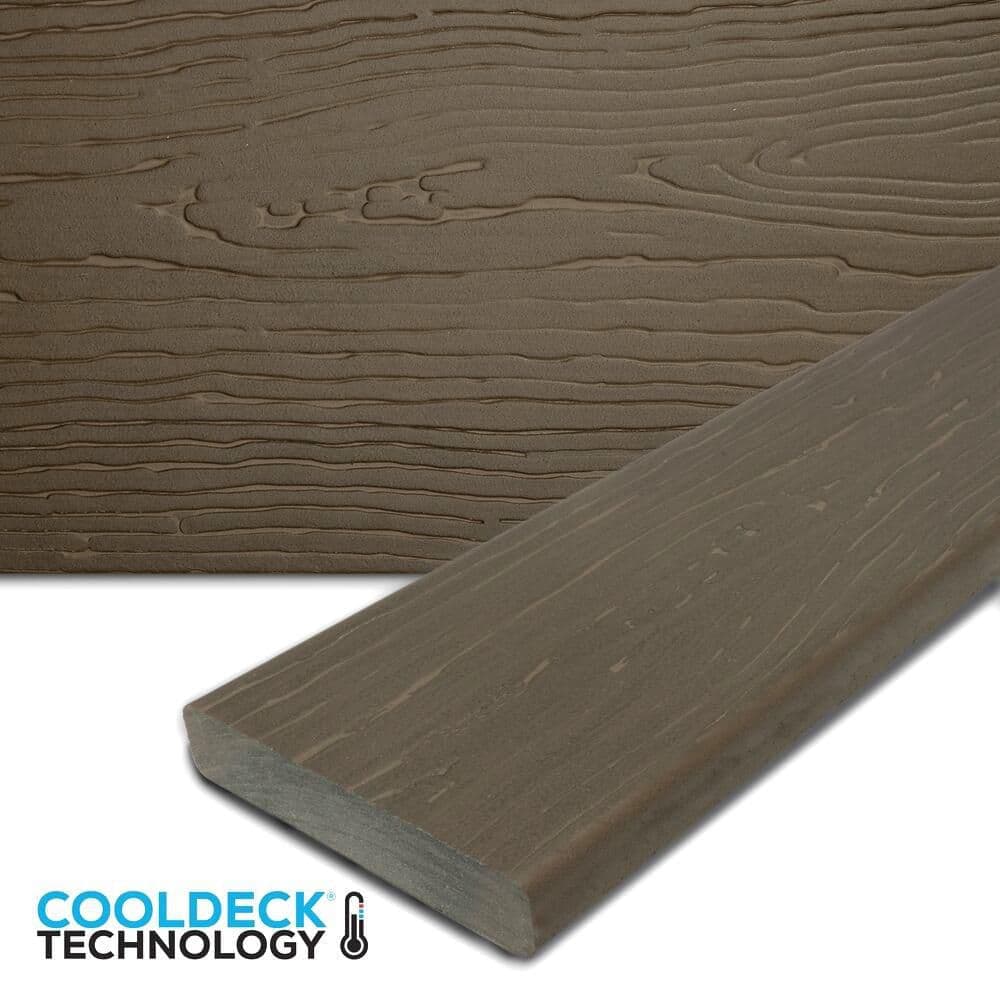 MoistureShield Vision 1 in. x 6 in. x 16 ft. CoolDeck Cold Brew Brown Square Composite Decking Board