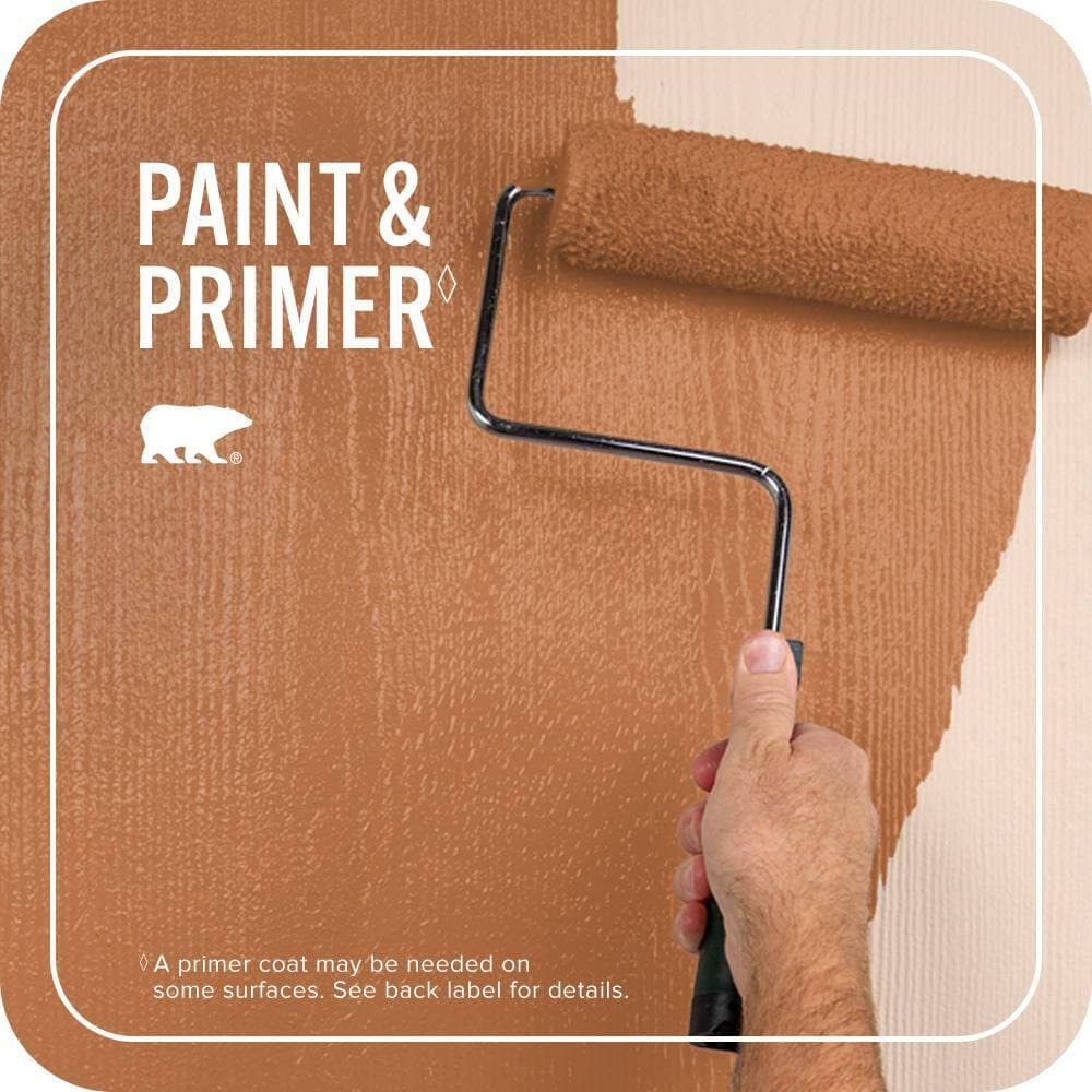 BEHR PREMIUM PLUS 1 gal. #PPU3-02 Marmalade Glaze Flat Exterior Paint & Primer (3)