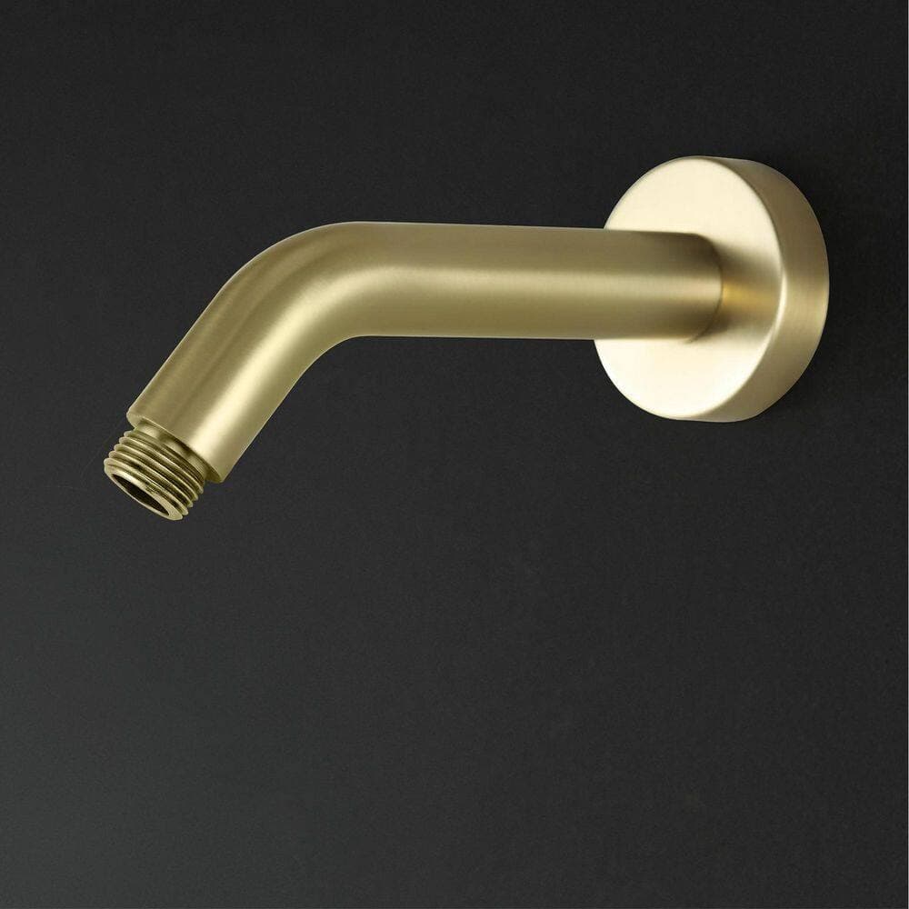 Boyel Living 5.9 in. Wall Mount for Single-Function Rain Showerhead with Shower Arm and Escutcheon in Brushed Gold (2)