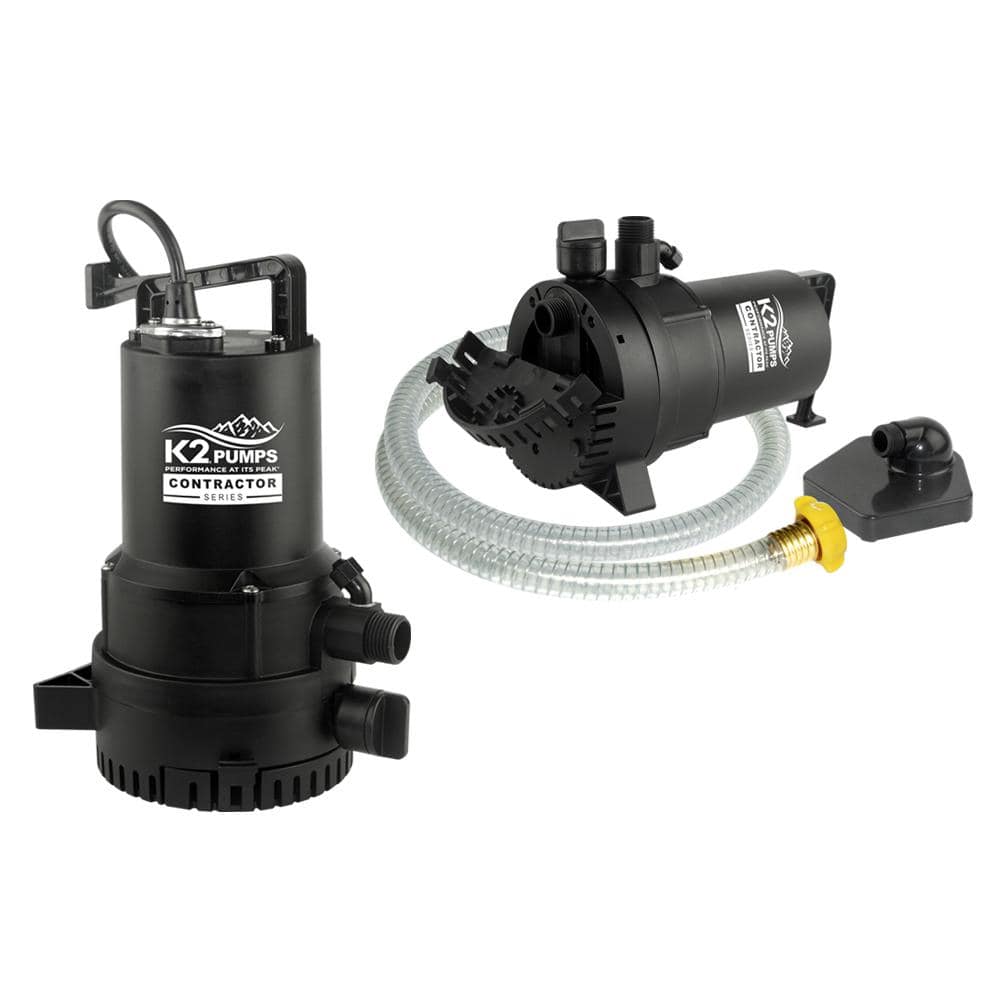 K2 Contractor Series 1/4 HP Harsh Duty 2-in-1 Utility Pump
