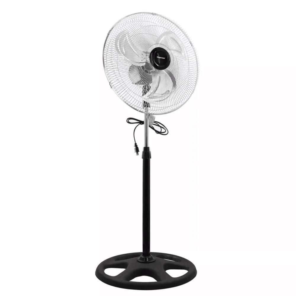 Siavonce 2-in-1 Metal, 18 in. Chrome Hi-Speed Industrial Oscillating Fan, Black (1)