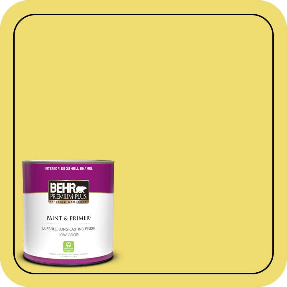 BEHR PREMIUM PLUS #T15-15 Plastic Lime Enamel Interior/Exterior Paint & Primer Color Sample