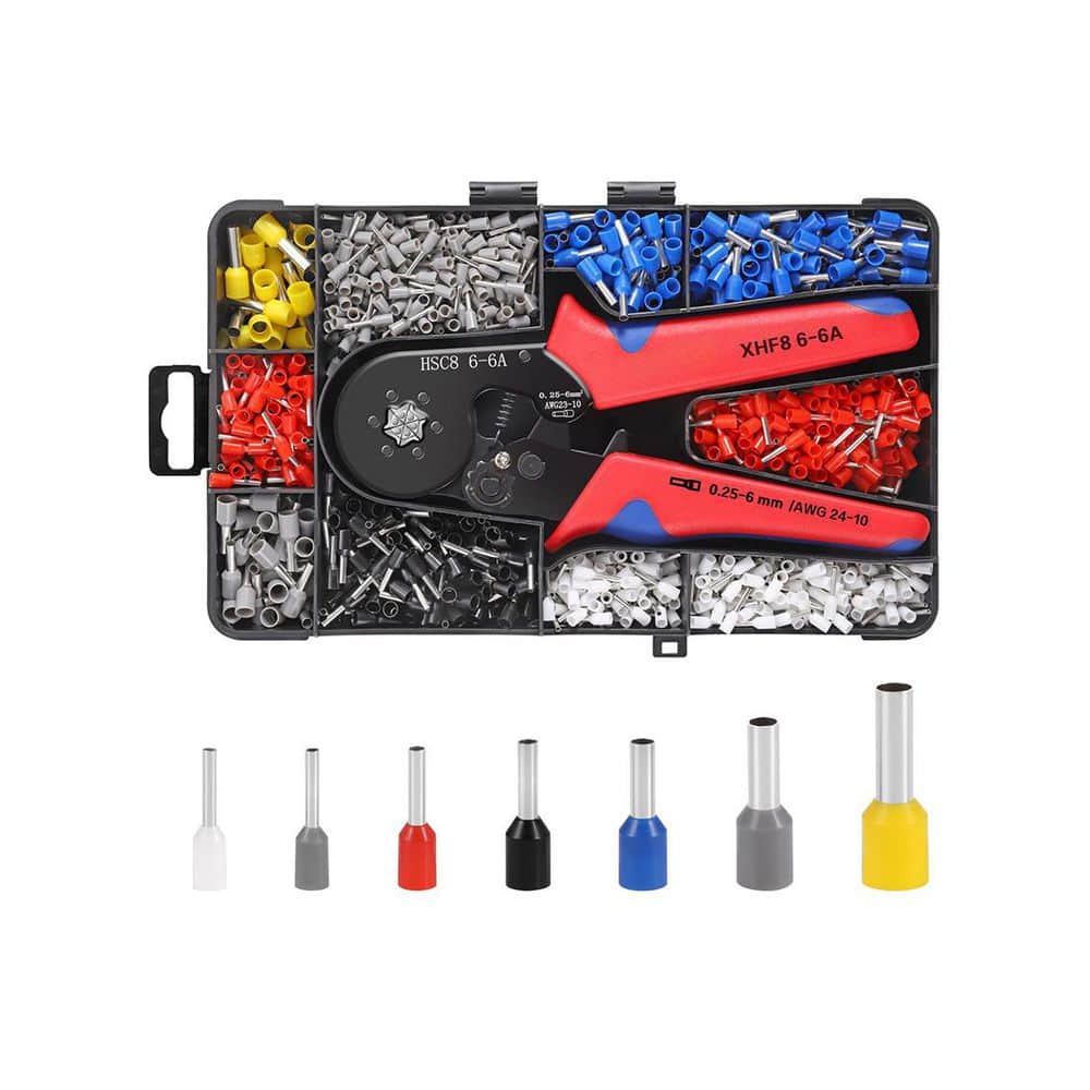 Unbranded 1700 PCS Hexagonal Ferrule Crimping Tool Kit Wire End Terminals AWG 28-5 for Electrical Automation Systems (1)