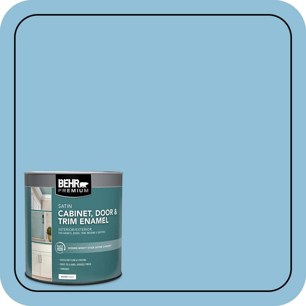 BEHR PREMIUM 1 qt. #M490-3 Speedboat Satin Enamel Interior/Exterior Cabinet, Door & Trim Paint