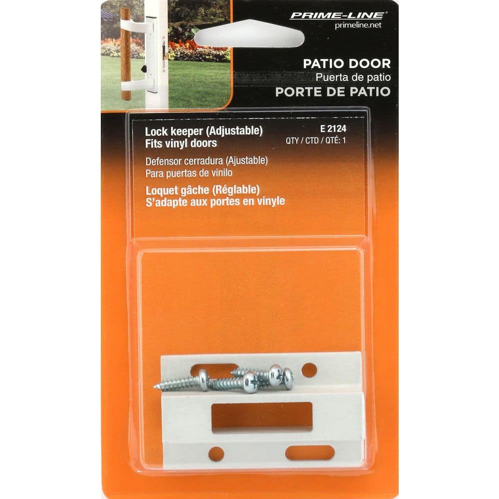Prime-Line White Extruded Aluminum Sliding Door Lock Keeper (3)