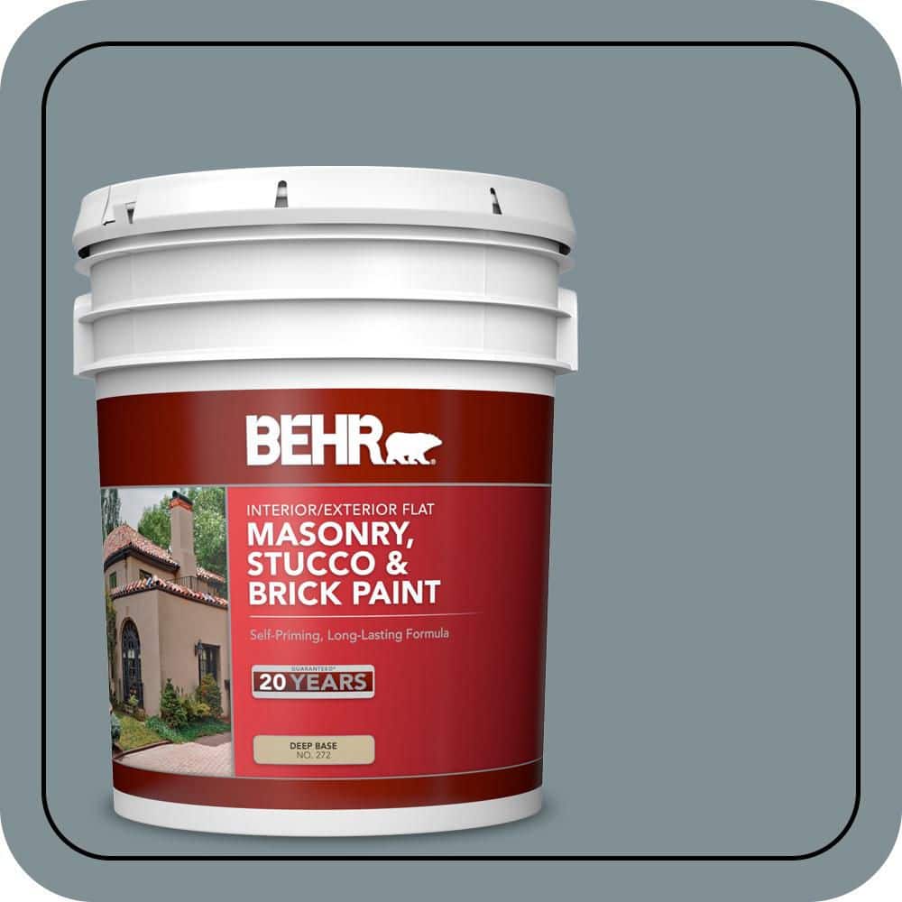 BEHR 5 gal. #740F-4 Dark Storm Cloud Flat Interior/Exterior Masonry, Stucco and Brick Paint (1)