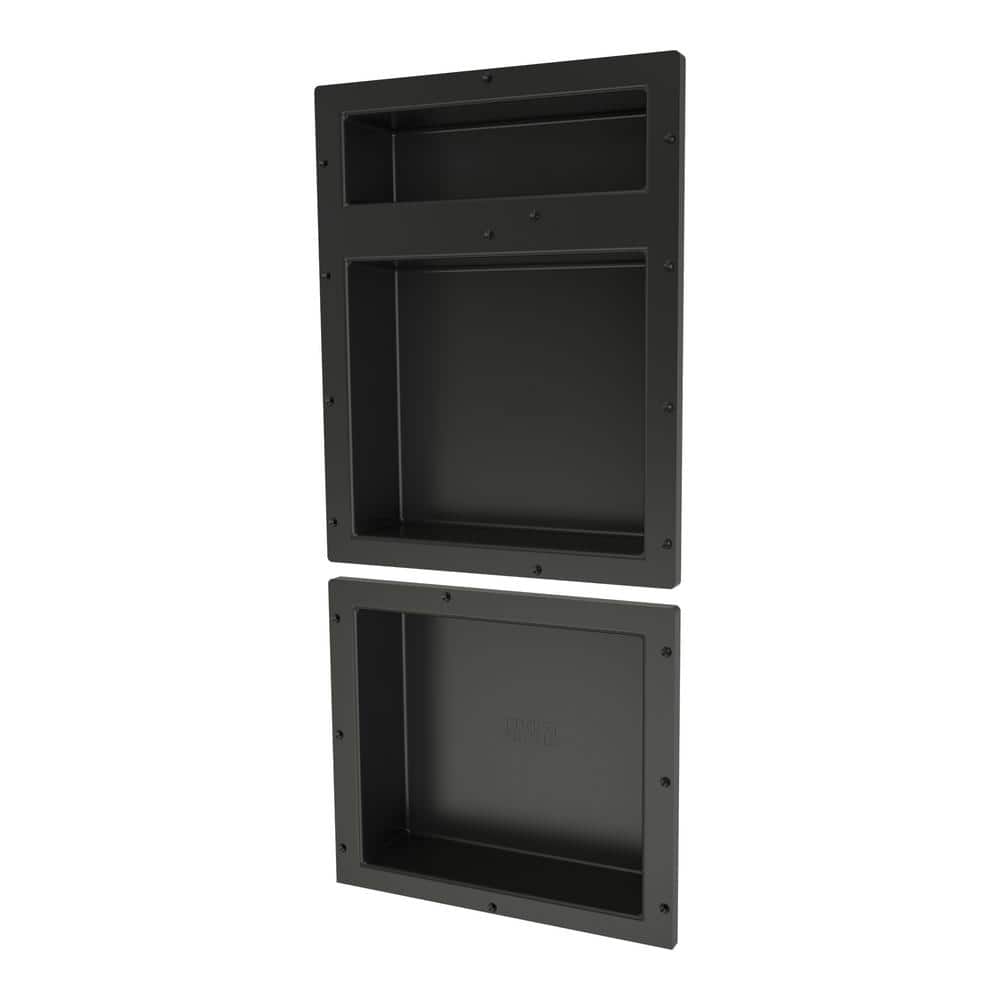 Tile Redi Redi Niche 16 in. x 34 in. Triple Shower Niche Set in Black (1)