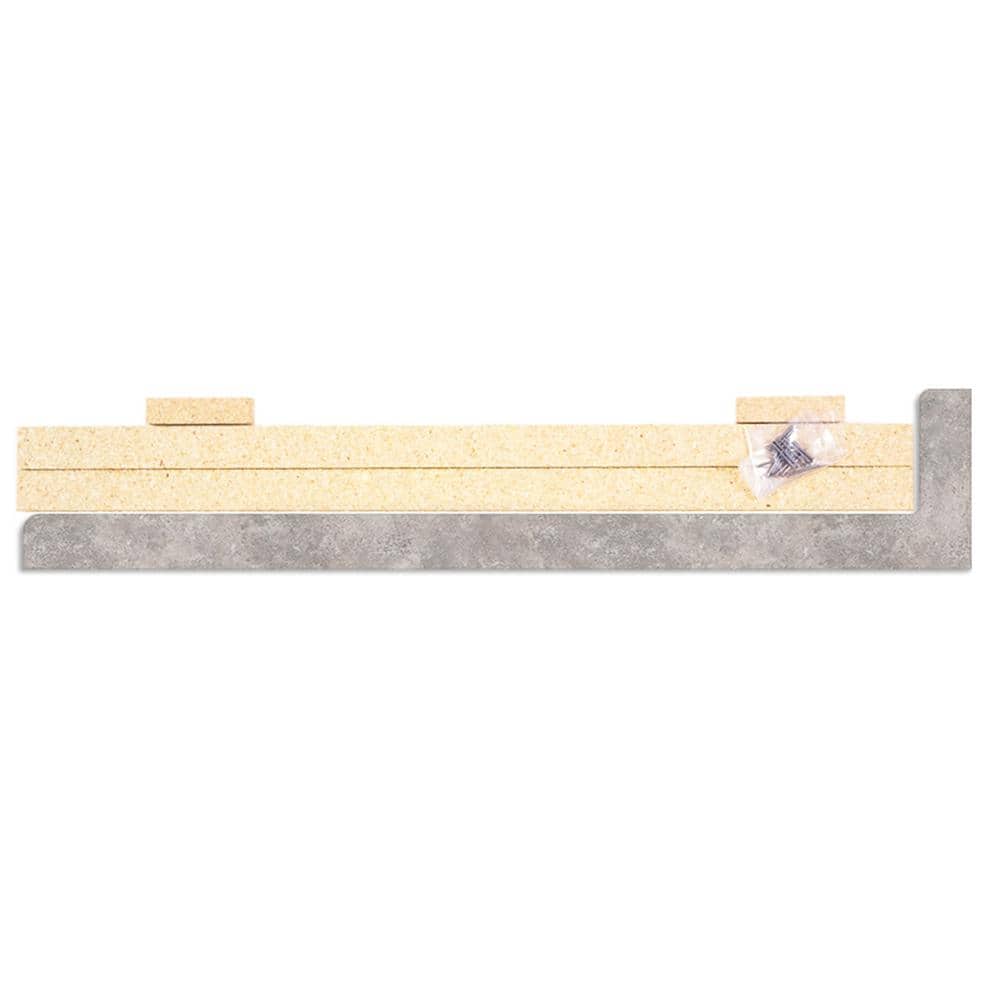 Hampton Bay Laminate Endcap Kit for Countertop with Integrated Backsplash in Patine Concrete