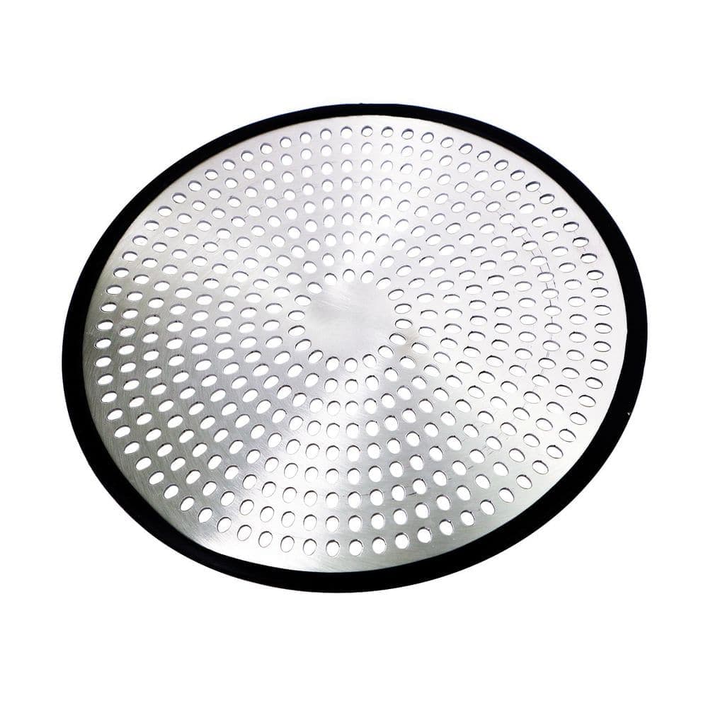 PLUMBFLEX 4-3/4 in. Stainless Steel and Silicone Shower Stall Drain Protector Bathtub Hair Catcher, Brushed Nickle (1)