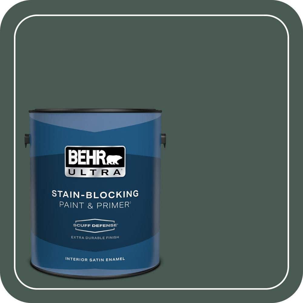 BEHR ULTRA 1 gal. #S420-7 Secluded Woods Extra Durable Satin Enamel Interior Paint & Primer