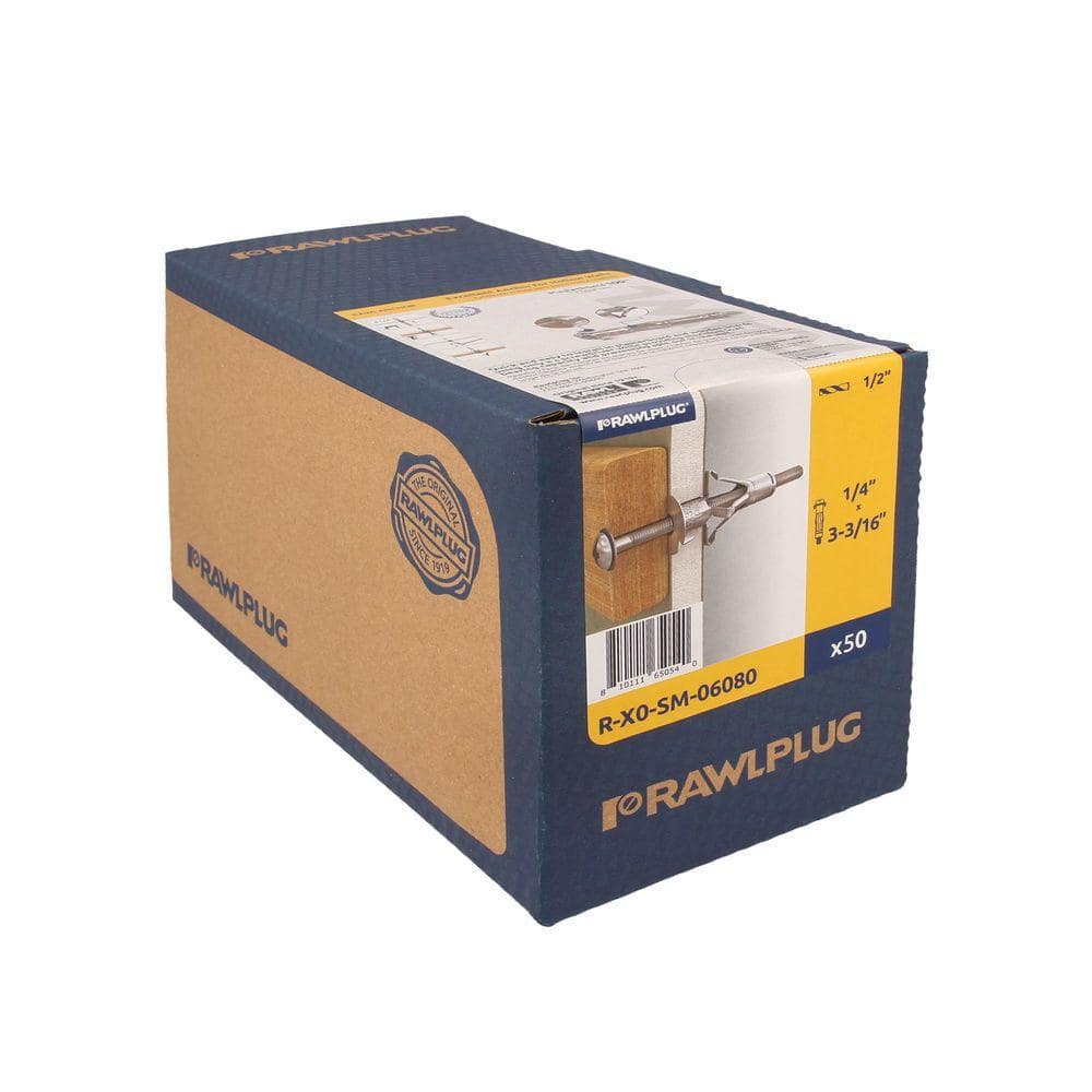 RAWLPLUG RAWLANCHOR # 14 x 3-1/8" Zinc-Plated Phillips Hollow Drywall Screws Anchor 1 20 lb (50-Pack)
