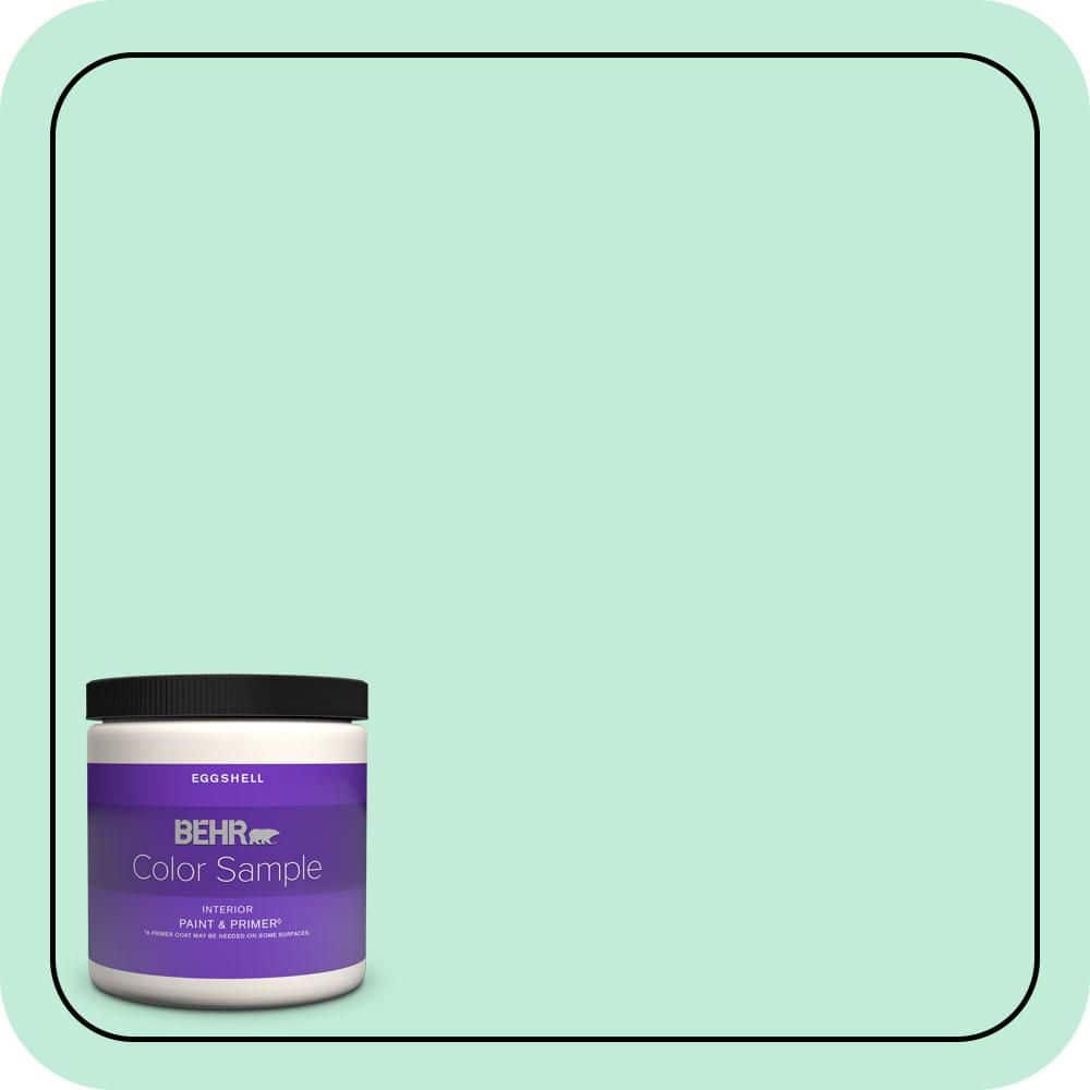 BEHR PREMIUM PLUS 8 oz. #470A-2 Seafoam Pearl Eggshell Enamel Interior Paint & Primer Color Sample