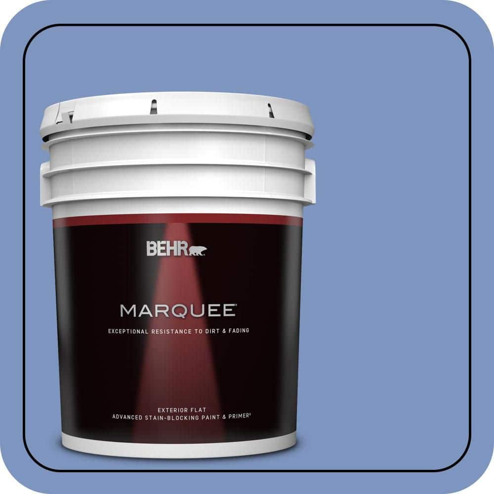 BEHR MARQUEE 5 gal. #M540-5 Blue Satin Flat Exterior Paint & Primer (1)